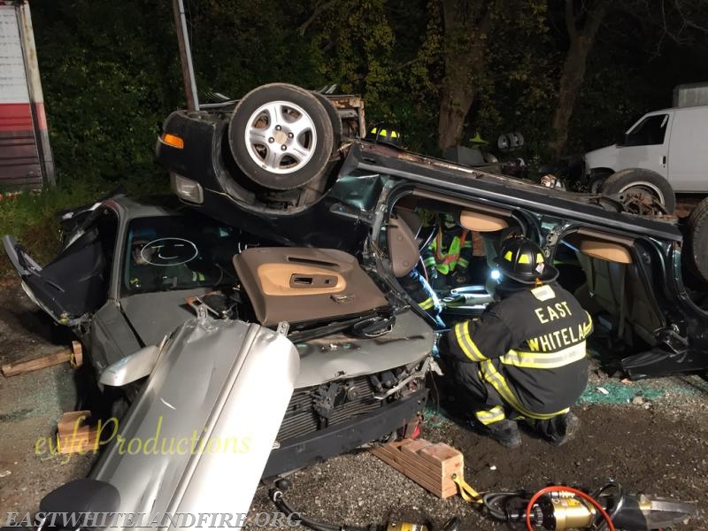 Training night with vehicle extrication using the Hurst equipment at a salvage yard.