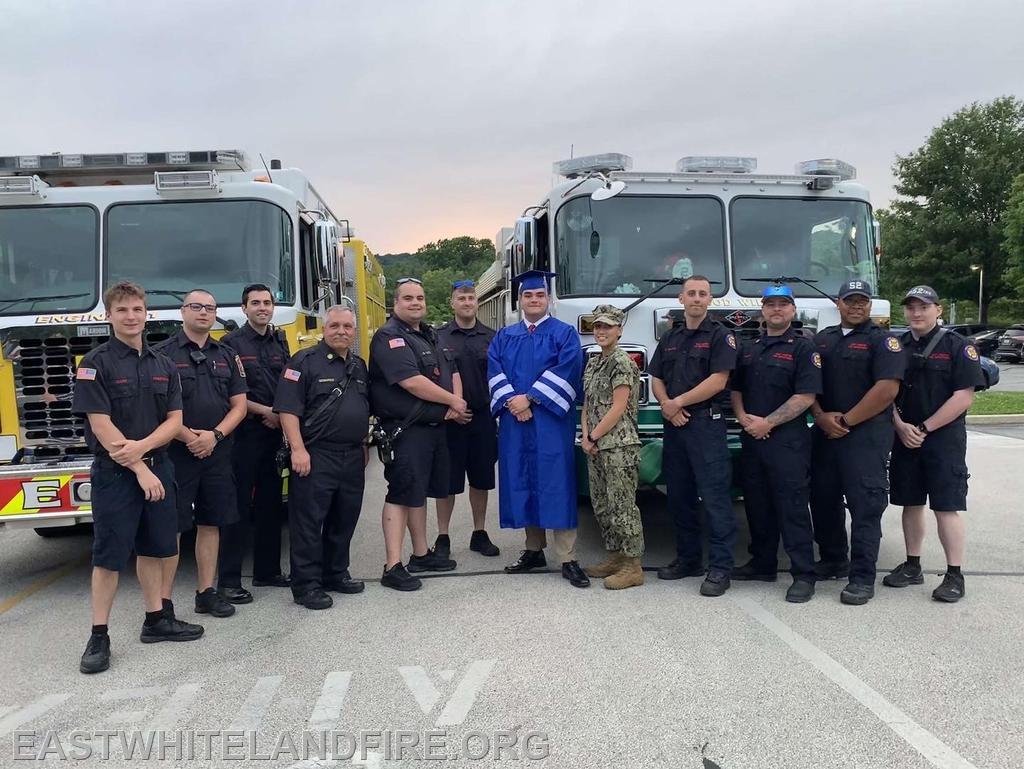 Crews from Engine 5 and Engine 52 at the Great Valley High School Graduation.