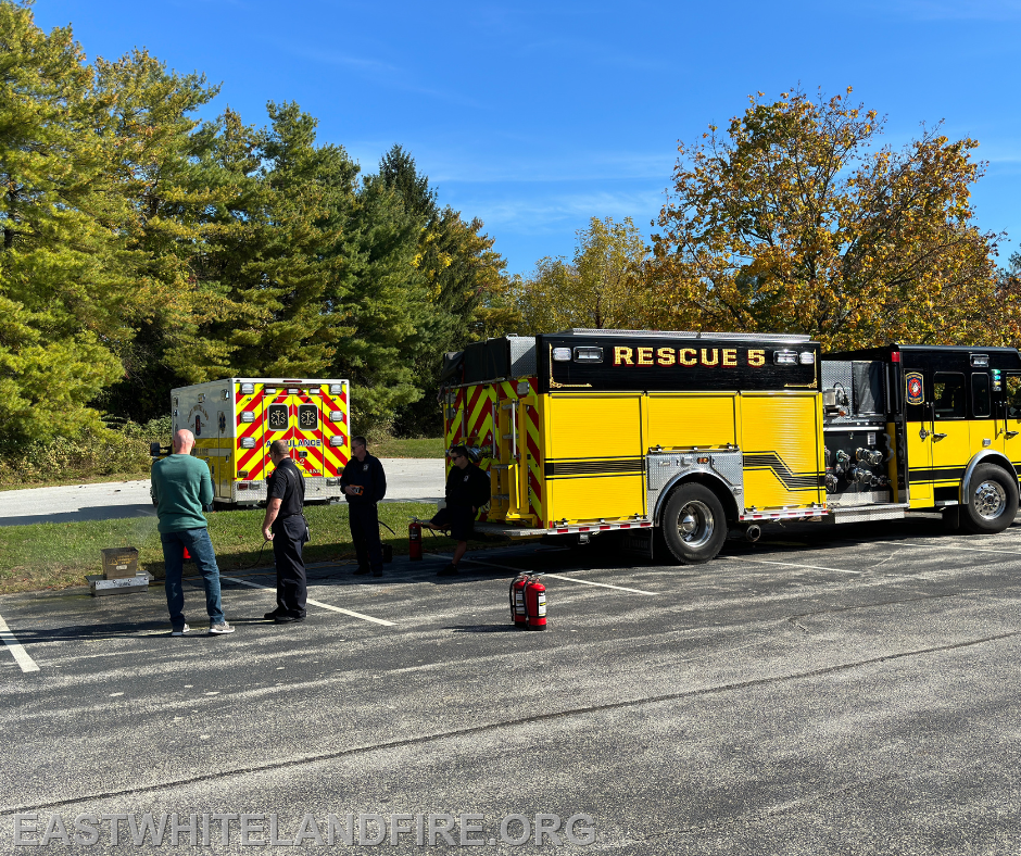 Rescue 5 and Ambulance 5-2 at Fire Extinguisher Training.